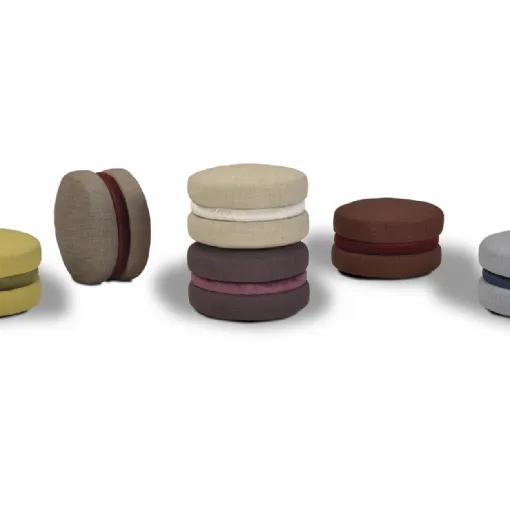 Pouf di design in tessuto Macarons di Calia