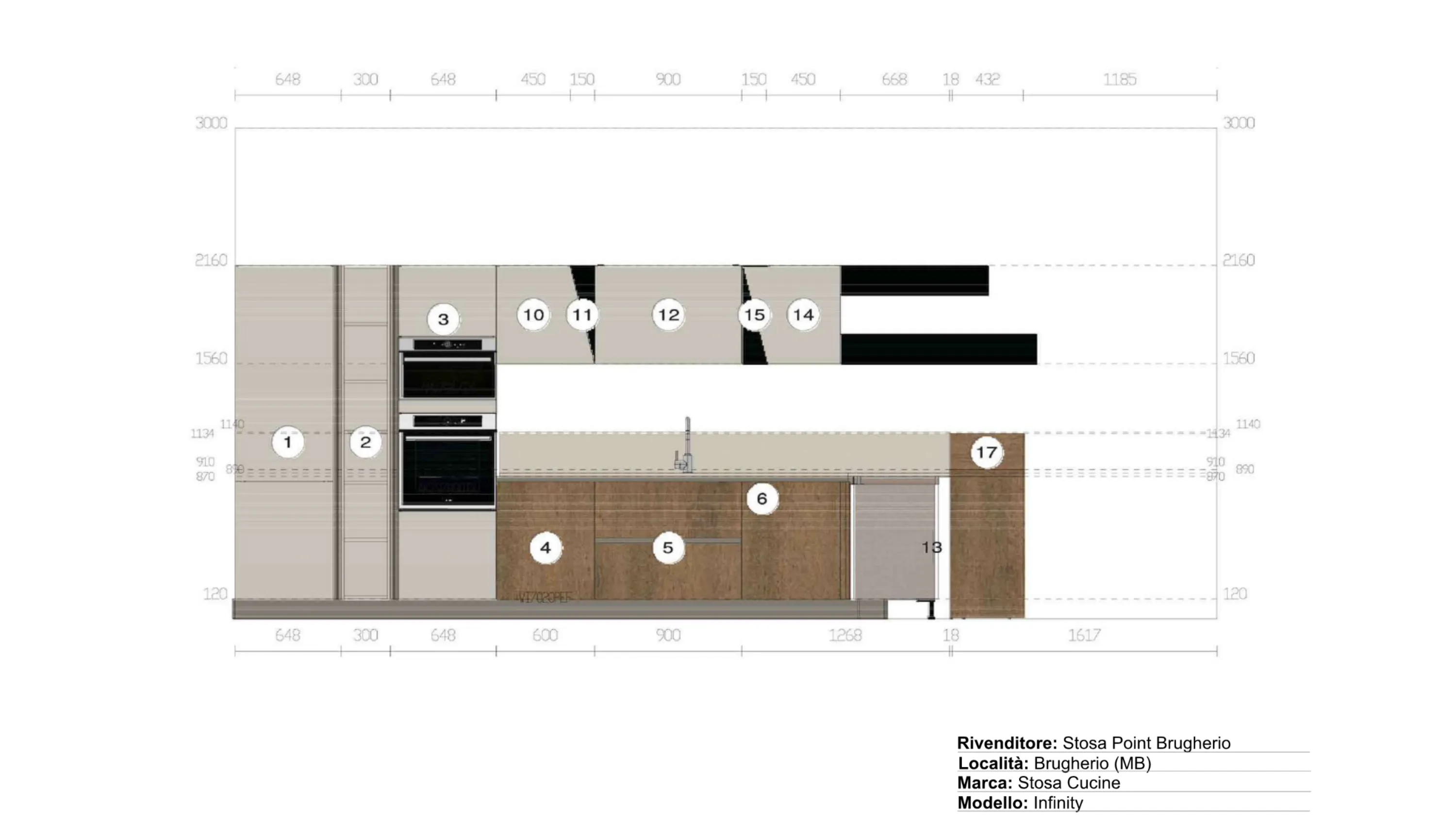 Scheda informativa del prodotto: Stosa Cucine INFINITY Rovere Nodato