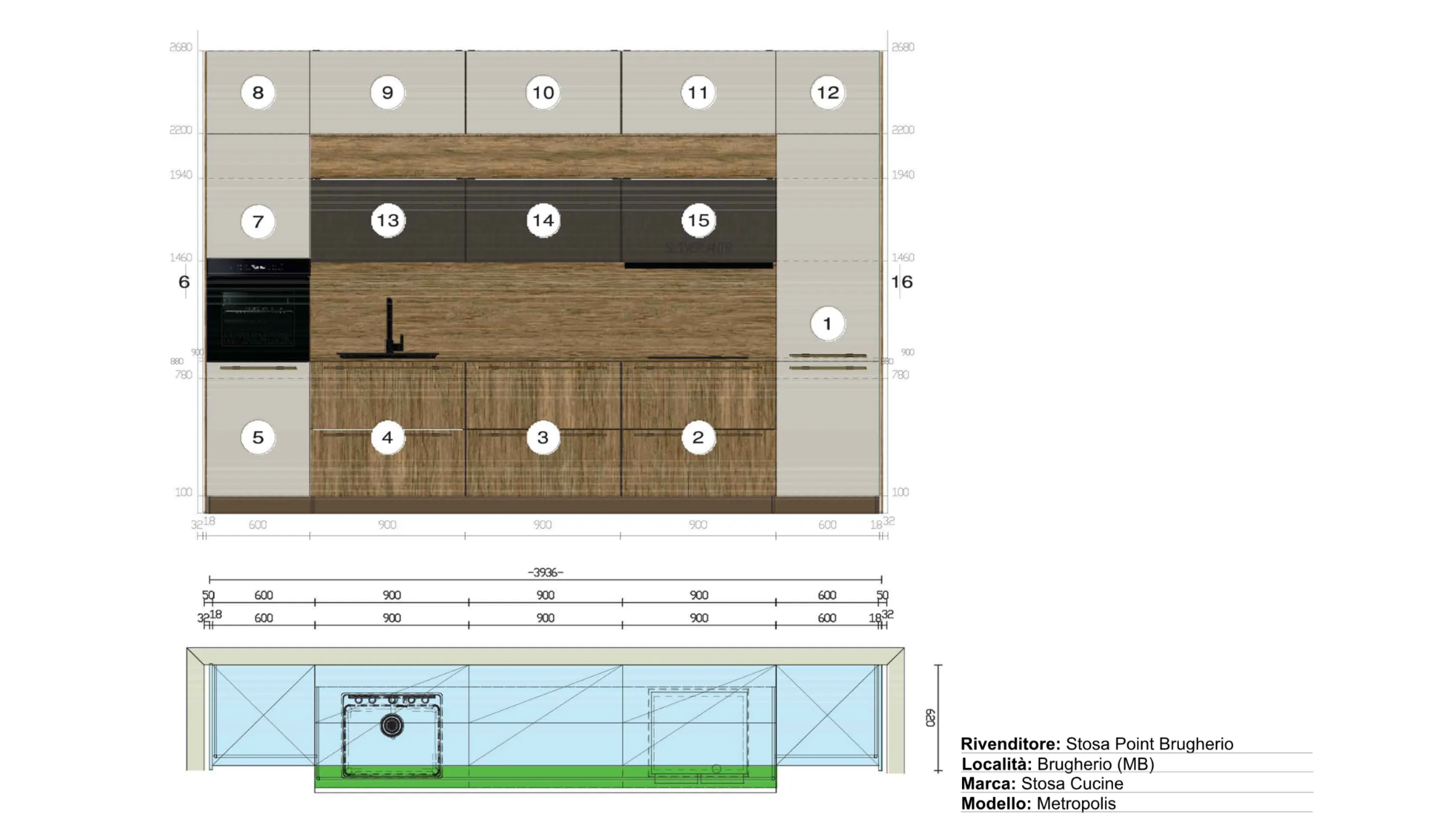 Scheda informativa del prodotto: Stosa Cucine METROPOLIS